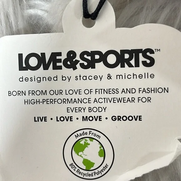 Love & Sports Women’s Logo Patch Sports Bra Size Large 12-14 NEW - Picture 10 of 15